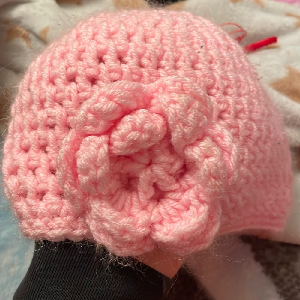 Pink Flower Beanie kids